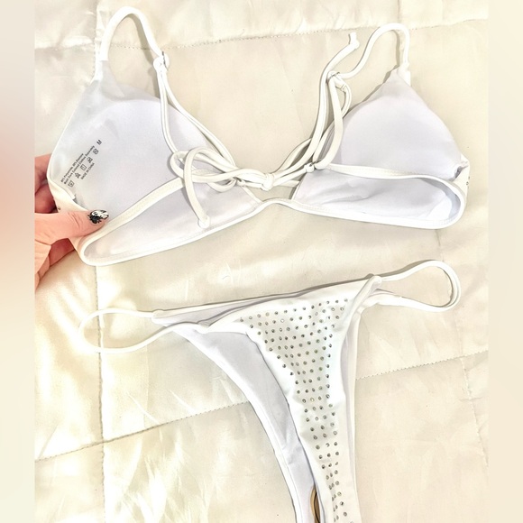 White Rhinestone Bikini Set - Picture 8 of 11